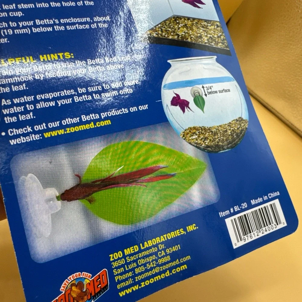 Zoo Med Labs Betta Bed Leaf Hammock, Aquarium Fish Resting Place